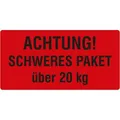 Produktbild: Böttcher-AG Hinweisetiketten Schweres Paket 20kg, 100 x 50 mm, selbstklebend, 1.000 Stück