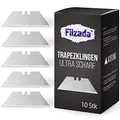 Produktbild: Filzada® 10x PROFI Trapezklingen für Teppichmesser - Ultra scharfe Teppichmesser Klingen - 0,6 mm stark