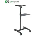Produktbild: conecto Beamer-Deckenhalterung Beamerwagen Ständer für Projektor, (höhenverstellbarer Projektortisch mit Rollen für Beamer und Laptop) schwarz