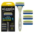 Produktbild: Wilkinson Sword - Hydro 5 Sensitive Rasierer für Männer, Rasiergriff + 4 Rasierklingen, Feuchtigkeitsspendende Gel-Pools und Hautschutzbügel