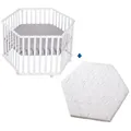 Produktbild: Roba Kids Laufgitter Set 6-eckig weiss inkl. Matratze Style Silbergrau TOP