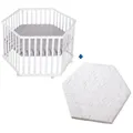 Produktbild: Roba Kids Laufgitter Set 6-eckig weiss inkl. Matratze Style Silbergrau