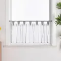 Produktbild: Kurzgardine scheibengardine, Weiß, Hellgrau, Textil, Streifen, 90x30 cm, ohne Technik, Wohntextilien, Gardinen & Vorhänge, Fertiggardinen, Scheibengardinen