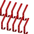 Produktbild: SOTECH 10 x Kleiderhaken Loxten 142 x 20 x 45 mm signalrot, Garderobenhaken aus echt Edelstahl, Wandhaken mit 3 mm Materialstärke, Jackenhaken mit abgerundeten Kanten