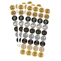 Produktbild: Oblique Unique® 60. Geburtstag Sticker Jubiläum Deko Aufkleber 108 Stück Feier Party Geschenk Dekoration Geburtstagsdeko Gold Schwarz Weiß