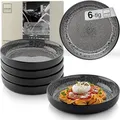 Produktbild: Sänger Sydney | Steingut Pastaschalen 6 tlg, Nudel Schalen Set 6 Personen, Schüssel Set spülmaschinenfest mikrowellenfest, große Schüssel multifunktional dunkel grau 750 ml | VALUE COLLECTION