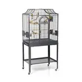 Produktbild: Montana Cages | Premium Vogelkäfig Madeira I Vogelkäfig für Sittiche, inkl. Anflugklappe, Freisitz, 4 Edelstahlnäpfe, AVILON Pulverbeschichtet, Antik Edition, ca. 69 x 45 x 141cm