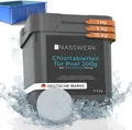 Produktbild: Langzeit Chlortabletten 200g für Pool – langsam löslich 5 kg | Nasswerk Tabs
