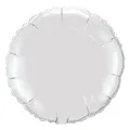 Produktbild: Amscan 2059501 - Standard Folienballon Rund, weiß metallic, Durchmesser, 43cm, Luftballon, Heliumballon