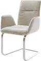 Produktbild: DELIFE Polsterstuhl Vinja-Flex, Freischwinger flach Edelstahl Webstoff Soft Beige