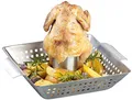Produktbild: Rosenstein & Söhne Hähnchenbräter: BBQ-Hähnchen-Griller mit Aroma-Behälter für ganze Hähnchen (Hähnchengriller mit Aromabehälter, Hähnchengrill für Zuhause, Vertikalgrill)
