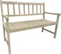 Produktbild: Gartenbank Sitzbank Bank Holzbank Parkbank 2-Sitzer Akazienholz Weiß lasiert