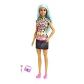 Produktbild: Barbie You Can Be Anything Serie, Visagistin, Puppe mit blaugrünem Haar, Geparden-Shirt, Schminkpalette, Accessoires, inkl Puppe, Geschenk für Kinder, Spielzeug ab 3 Jahre,HKT66