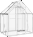 Produktbild: vidaXL Gewächshaus mit Fundamentrahmen Silbern 169x114x195 cm Alu