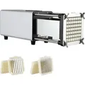 Produktbild: VEVOR Elektrischer Pommes Frites Schneider Kartoffelschneider mit 1/2-Zoll- und 3/8-Zoll-Klingen Edelstahl, Kartoffelschneider und Zerkleinerer - Silber