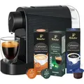 Produktbild: Tchibo Cafissimo „Pure plus“ Kaffeemaschine Kapselmaschine inkl. 30 Kapseln für Caffè Crema und Espresso, 0,8l, 1250 Watt, Schwarz - Schwarz
