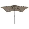 Produktbild: Sonnenschirm mit LEDs und Stahl-Mast Taupe 2x3 m - Vidaxl