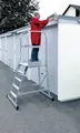Produktbild: Günzburger Steigtechnik MUNK 303107 Aluminium Podesttreppe fahrbar Arbeitshöhe (max.): 3.65m Silber 40kg