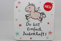 Produktbild: Sheepworld - 45662 - Untersetzer, Einhorn, Du bist einfach zauberhaft, Kork, 9,5cm x 9,5cm