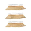 Produktbild: Relaxdays Kleiderbügel Set, 48 Hosenbügel aus Holz, Garderobenbügel, Haken 360° drehbar, HxB: 22,5x44,5cm, natur/silber