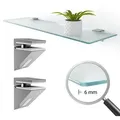 Produktbild: Glasregal Badezimmer Badregal Duschablage Glasablage Mit 6 Mm Dicke Wandregal Für Badezimmer Schlafzimmer - Metallhaltern Montiert - 40 Cm X 13 Cm