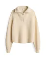 Produktbild: OPUS Damen Pullover | POY Loose Rippstrick Troyer aus recyceltem Polyester Mix Soft Cream, 38