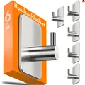 Produktbild: 4smile Handtuchhalter ohne Bohren - 6 Stück Handtuchhaken Bad Edelstahl