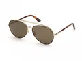 Produktbild: TOM FORD Pilot Sonnenbrille CURTIS FT0748 52H 59 Gold Havana / Braun polarisiert