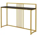 Produktbild: COSTWAY Konsoletisch, Beistelltisch, Gold, Flurtisch, Marmor-Optik, Schmaler Eingangstisch, Goldfarbener Metallrahmen