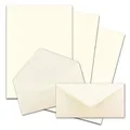 Produktbild: 50x Briefpapier Set DIN A4 mit DIN Lang Briefumschlägen, Nassklebung - Naturweiß - mattes Schreibpapier mit Kuverts - FarbenFroh by GUSTAV NEUSER