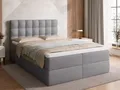 Produktbild: BROMARKT Boxspringbett mit Bonell Matratze und Bettkasten Doppelbett mit Topper 140x200cm Härtegrad H3 Bett für Schlafzimmer gepolsterte Kopfstütze Detroit Grau