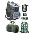 Produktbild: Minecraft Schulranzen Set 6-teilig mit Sporttasche und Zubehör - Ergonomisch, Leicht, Robust, 18 L Volumen - Schultasche Blau für Jungen 1. Klasse