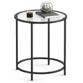 Produktbild: Beistelltisch, rund, Platte aus gehärtetem Glas, Metallrahmen, SofaSpitze, Ko...
