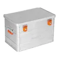 Produktbild: ALUBOX® B70 - Aluminiumbox 70 Liter, Maße (59,5 x 39 x 38 cm) Alukiste mit Deckel & Gummidichtung, Aufbewahrungsbox, Inhalt vor Staub und Spritzwasser geschützt, inkl. 2 Zylinderschlösser abschließbar