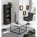 Produktbild: Couchtisch SIT, schwarz (schwarz, weiß), B:75cm H:48cm T:75cm, Tische, Eckige Couchtische, mit Marmorplatte, quadratisch