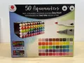 Produktbild: 50er Twin Aquamarker Set Aquarellstifte Aquarellmarker Aqua Twin Marker Box NEU