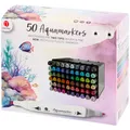 Produktbild: 50er Aquarellstifte Box  Aquamarker Tintenmarker Twin Marker Fein Brush