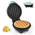 Produktbild: Mini Waffeleisen,Belgische Waffel Maschine ø 10cm,220V|350W,Grün,Doppelseitig...