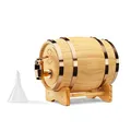 Produktbild: InGenious Mini Whiskyfass Dekanter – Holzfass Spender mit Zapfhahn & Ständer – 800ml Alkohol Dispenser für Scotch, Rum & Wein – Rustikale Hausbar Deko & Männergeschenk
