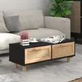 Produktbild: Couchtisch Schwarz 80x40x30 cm Holzwerkstoff Massivholz Kiefer