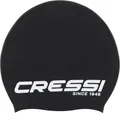 Produktbild: Cressi Loira Long Hair Swim Cap Black/White M - Hochwertige, hypoallergene Silikon Schwimmkappe, ideal für langes Haar, Schwarz/Weiß, M, Erwachsene