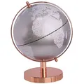 Produktbild: Globus Silber Kunststoff Drehbar Mit Metall-standfuß In Roségold Dekoration Deko Wohnzimmer Accessorie Arbeitsbereich Flur