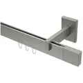 Produktbild: INTERDECO Gardinenstange Smartline Lox, 1-läufig, 14x35 mm, eckig, Wandmontage, Edelstahl-Optik silberfarben 160 cm