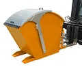 Produktbild: BAUER Kippbehälter mit Runddeckel - 750 l Volumen - 1000 kg - Sammelbehälter - gelborange