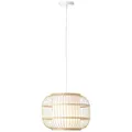 Produktbild: Brilliant Pendelleuchte Bones Metall/Bambus/Textil Weiß 40W