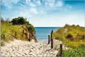 Produktbild: Wallario Outdoor-Poster für Garten oder Balkon, Motiv Auf dem Sandweg zum Strand, in ca. 61 x 91,50 cm
