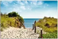 Produktbild: Wallario Outdoor-Poster für Garten oder Balkon Auf dem Sandweg zum Strand, Motivbanner Größe: ca. 60 x 90 cm, Outdoor-Bild