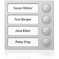 Produktbild: Ritto Portier Tastenmodul 4WE (4 Klingeltasten, 4 Namensschilder) silber, (Bus-System)