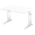 Produktbild: HAMMERBACHER US12 höhenverstellbarer Schreibtisch weiß rechteckig, C-Fuß-Gestell weiß 120,0 x 80,0 cm