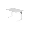 Produktbild: Hammerbacher VUS Höhenverstellbar Schreibtisch Rechteckig Weiß C-Fuß 1.200 (B) x 800 (T) x 860 (H) mm Spanplatte, Stahl